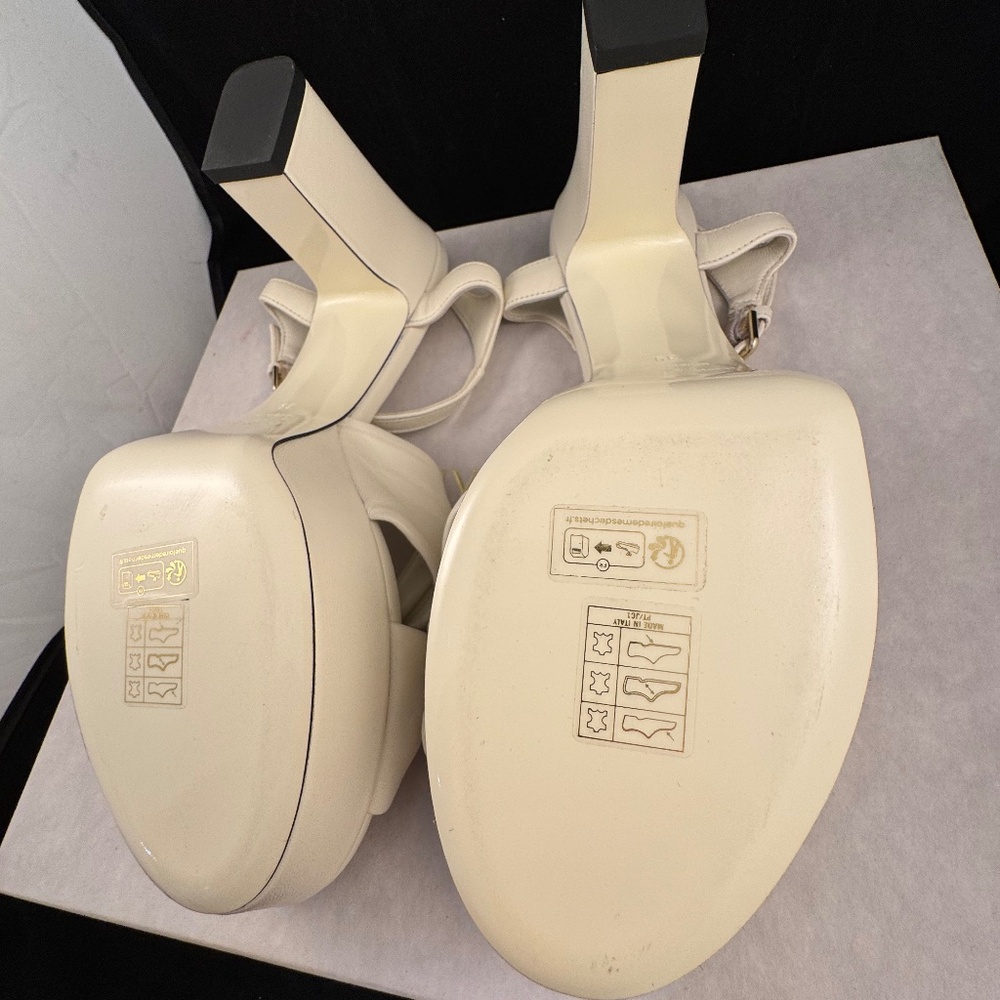 New In Box Jimmy Choo Heloise 80 White Suede Platform Sandals Size 39 - Picture 5 of 10